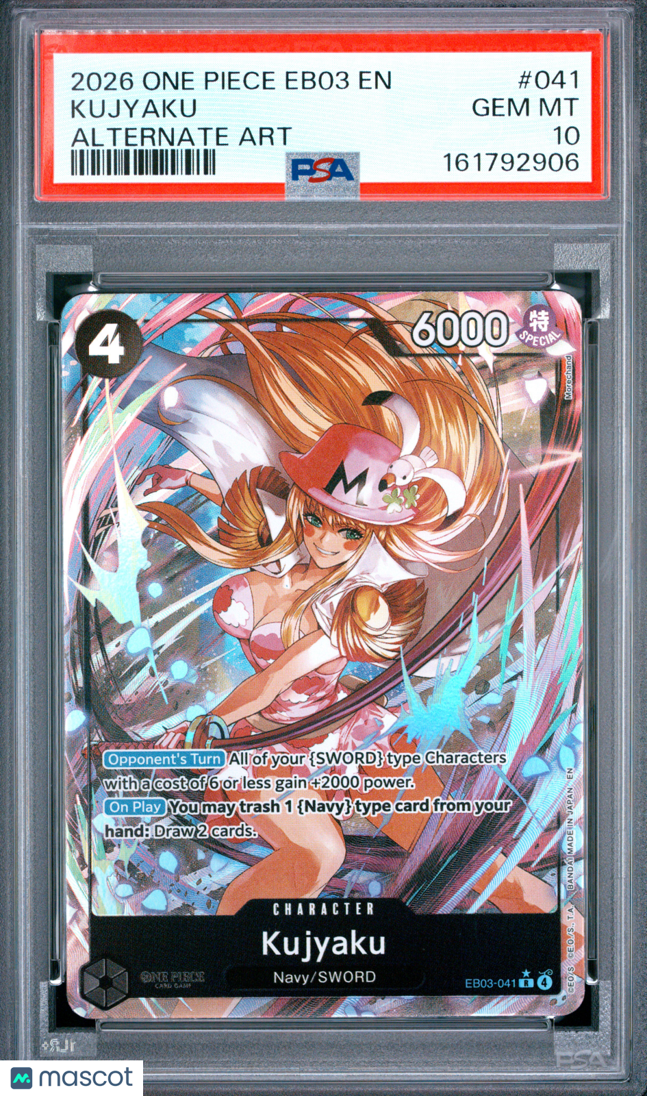 2026 One Piece Extra Booster -Heroines Edition- Kujyaku Alternate Art PSA 10 #41