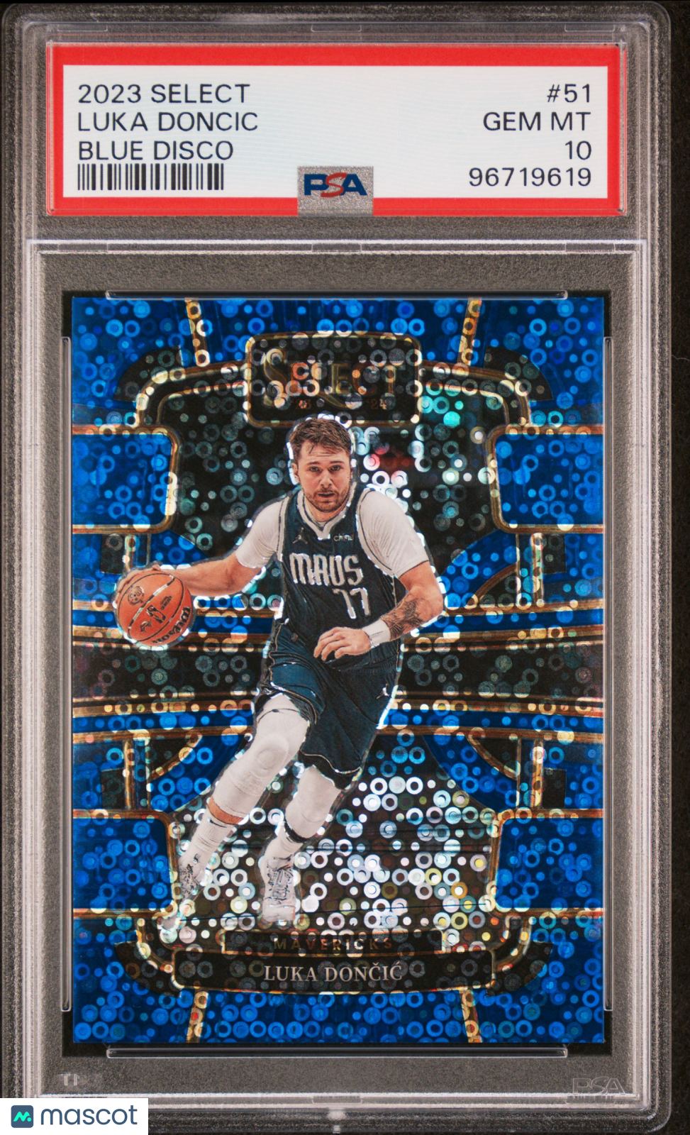 2023 Panini Select Luka Doncic #51 Blue Disco 02/25 PSA 10
