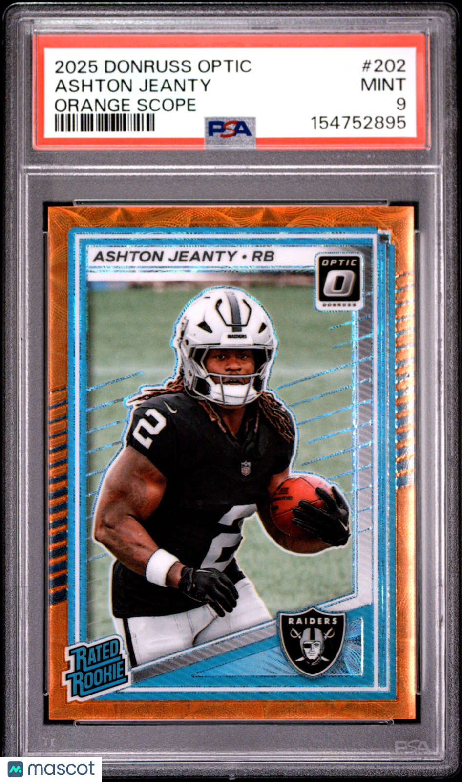 2025 Panini Donruss Optic Ashton Jeanty #202 Orange Scope PSA 9