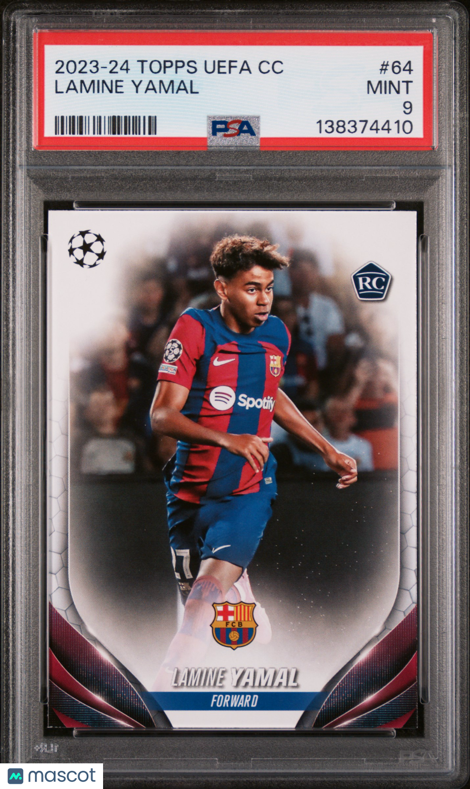 2023 Topps UEFA Club Competitions Lamine Yamal #64 RC PSA 9