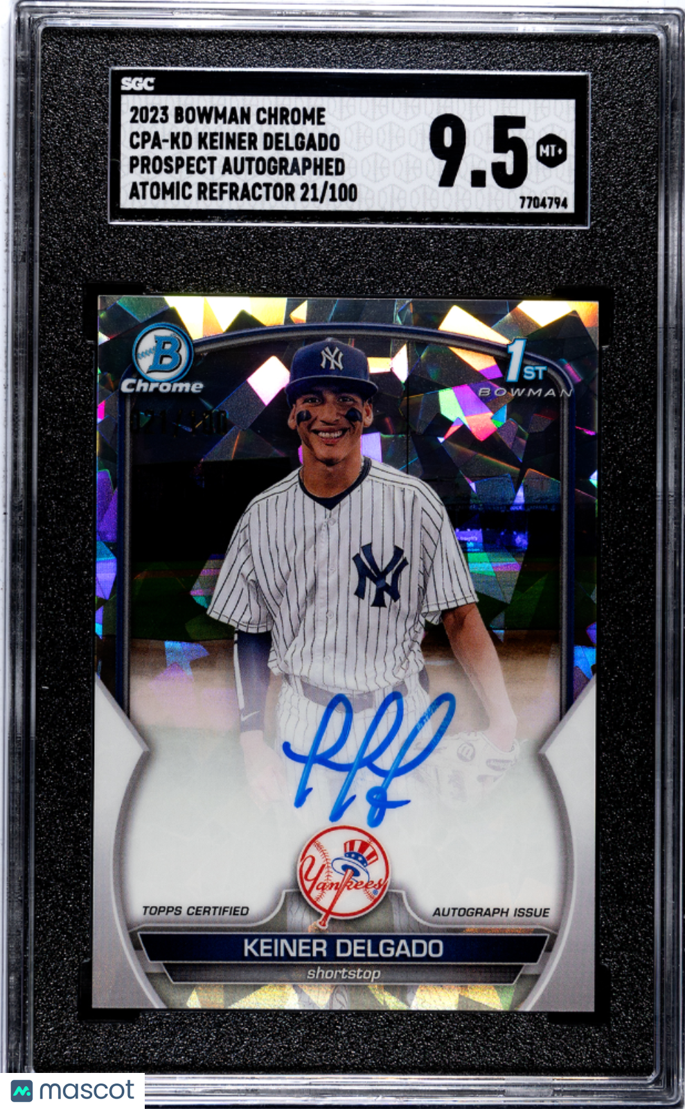 2023 Bowman Chrome Keiner Delgado Autograph Atomic Refractor 21/100