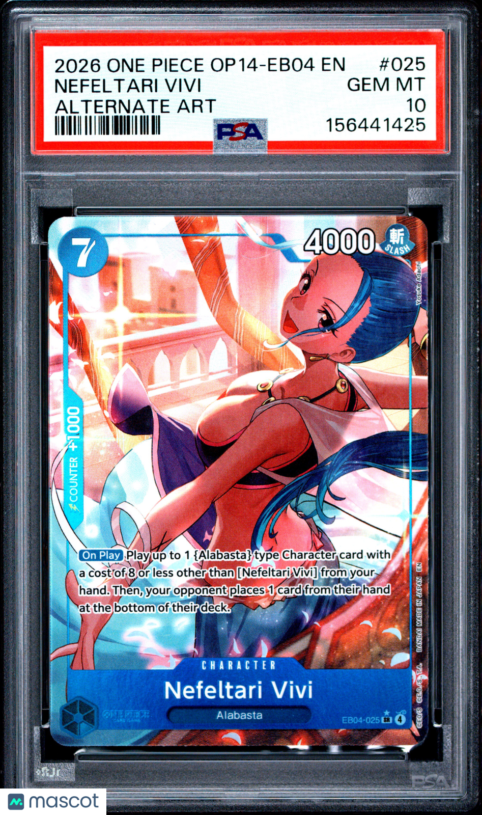 2026 One Piece The Azure Sea's Seven Nefeltari Vivi Alternate Art PSA 10 #025