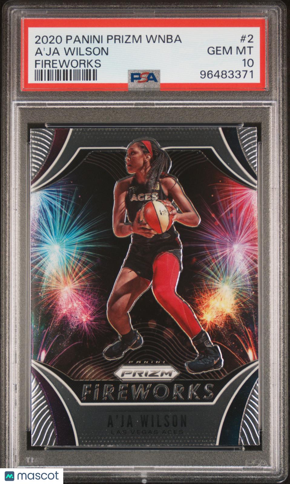 2020 Panini Prizm WNBA Fireworks A'ja Wilson #2 PSA 10
