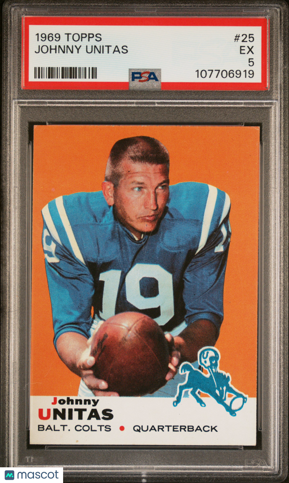 1969 Topps Johnny Unitas #25 PSA 5