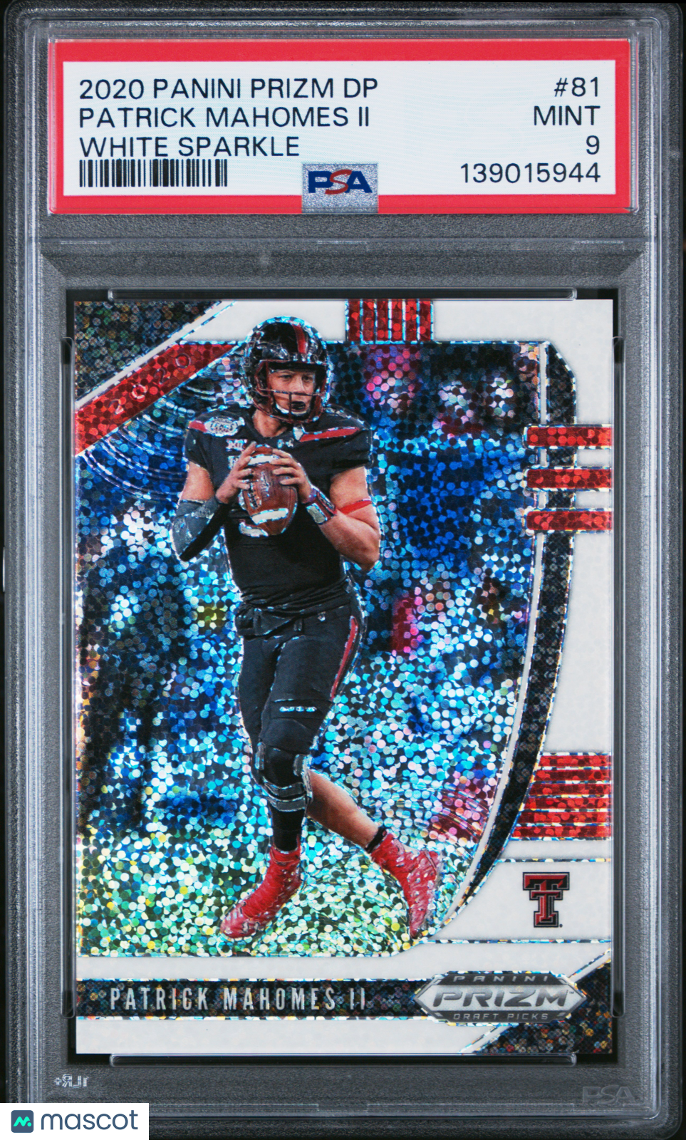 2020 Panini Prizm Draft Picks Patrick Mahomes II #81 White Sparkle PSA 9