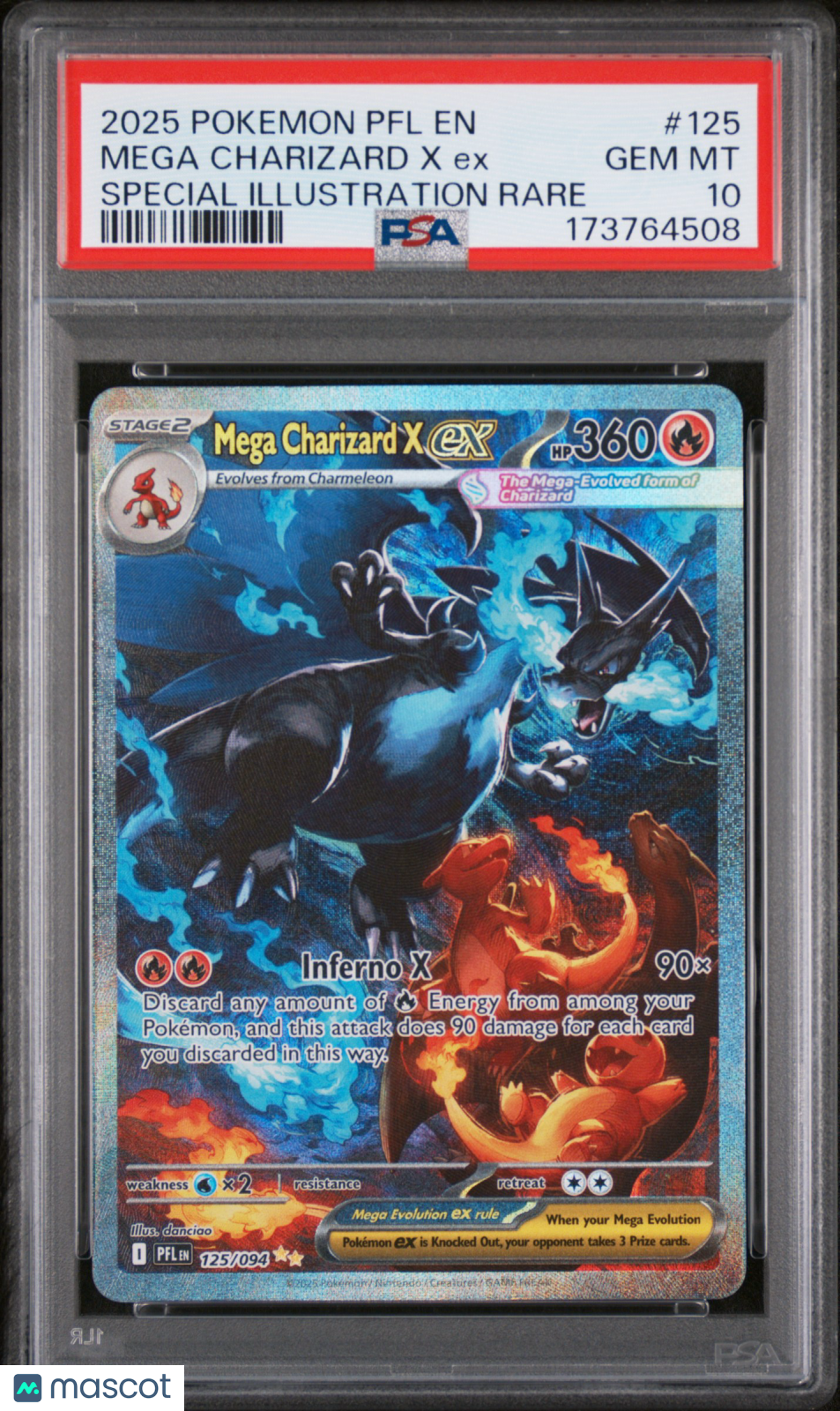 2025 Phantasmal Flames Mega Charizard X ex Special Illustration PSA 10 #125/094