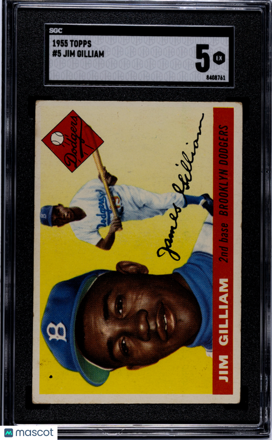 1955 Topps Jim Gilliam #5 SGC 5