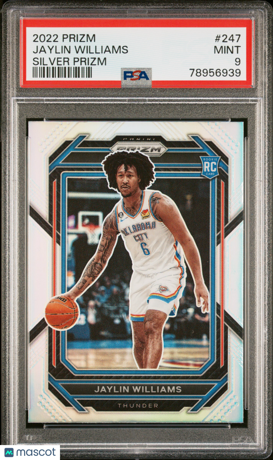 2022 Panini Prizm Jaylin Williams #247 Silver RC PSA 9