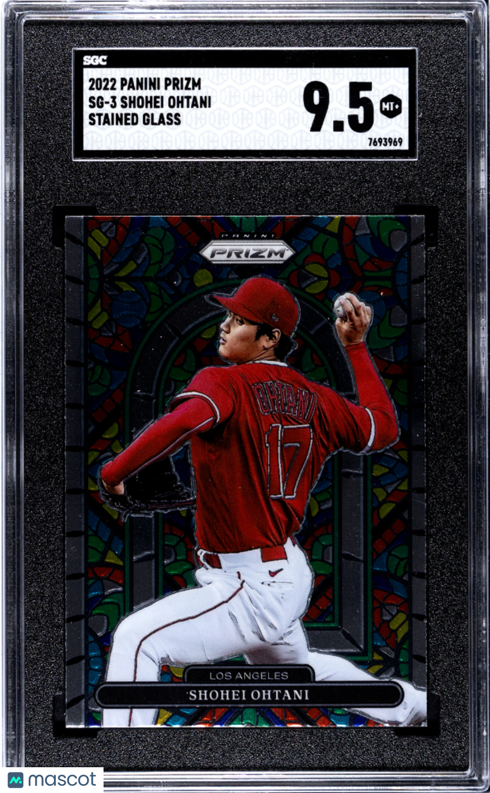 2022 Panini Prizm Shohei Ohtani #SG-3 Stained Glass SGC 9.5