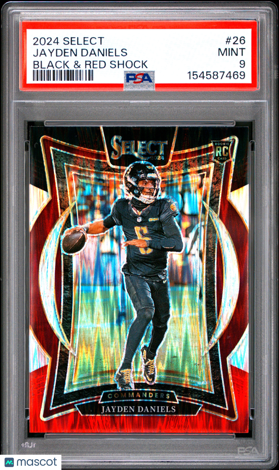 2024 Panini Select Jayden Daniels #26 Black & Red Shock RC PSA 9