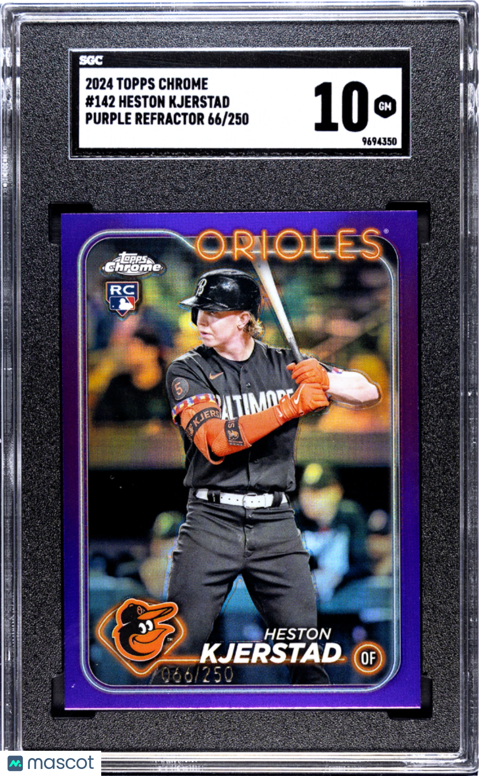 2024 Topps Chrome Heston Kjerstad #142 Purple Refractor 250 066/250 SGC 10