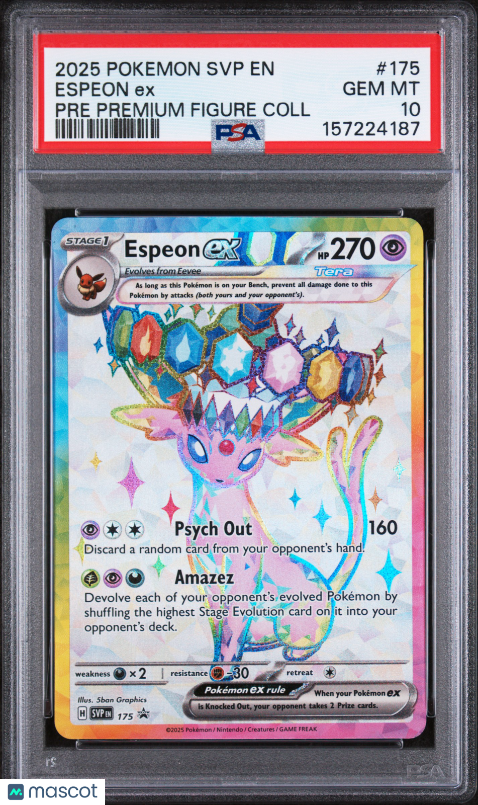 2025 Pokemon SV EN-SV Black Star Promo Espeon ex Premium Figure Coll PSA 10 #175