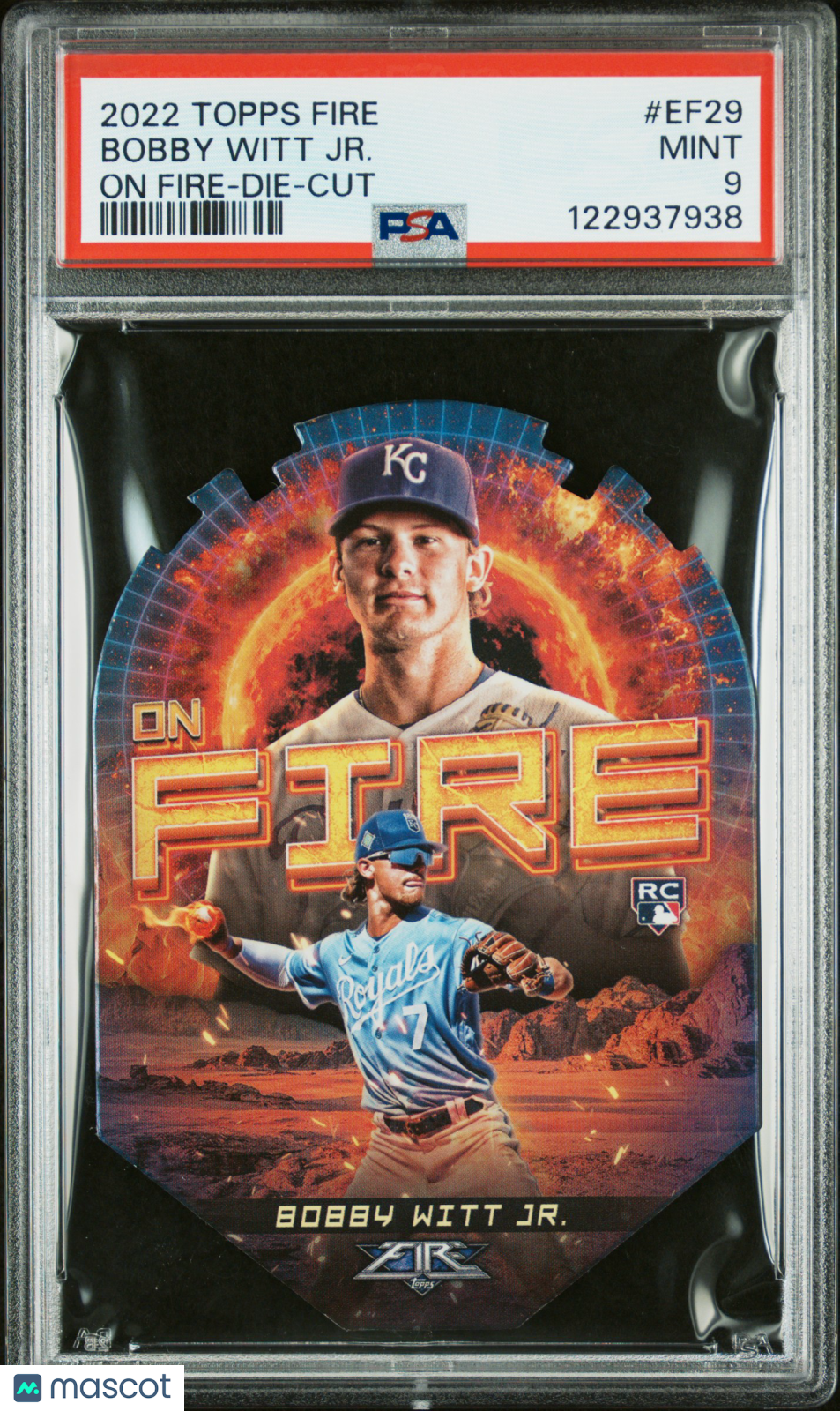 2022 Topps Fire On Fire Bobby Witt Jr. #EF29 Die Cut PSA 9