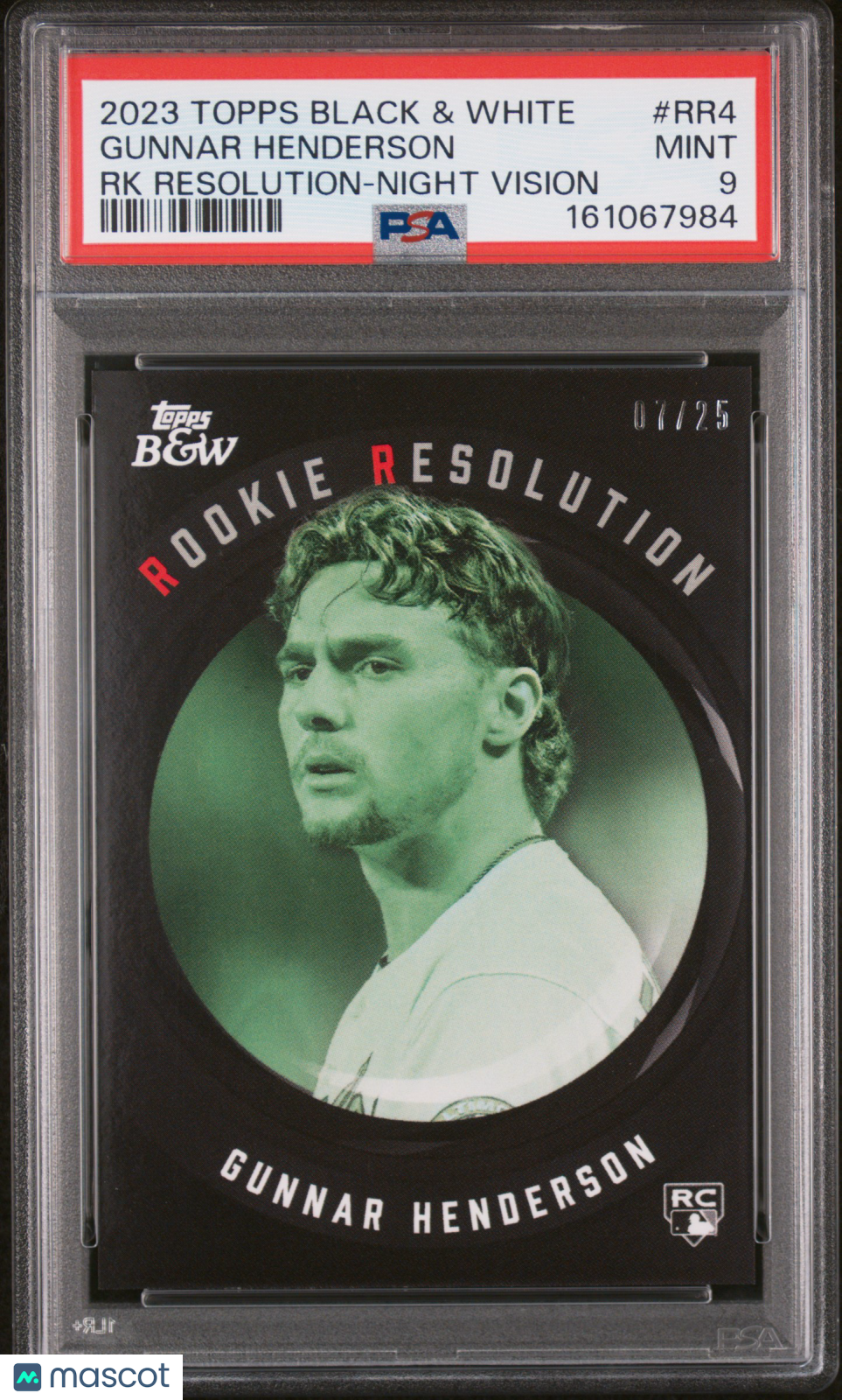 2023 Topps Rookie Resolution Gunnar Henderson #RR4 RK Night Vision 07/25 PSA 9