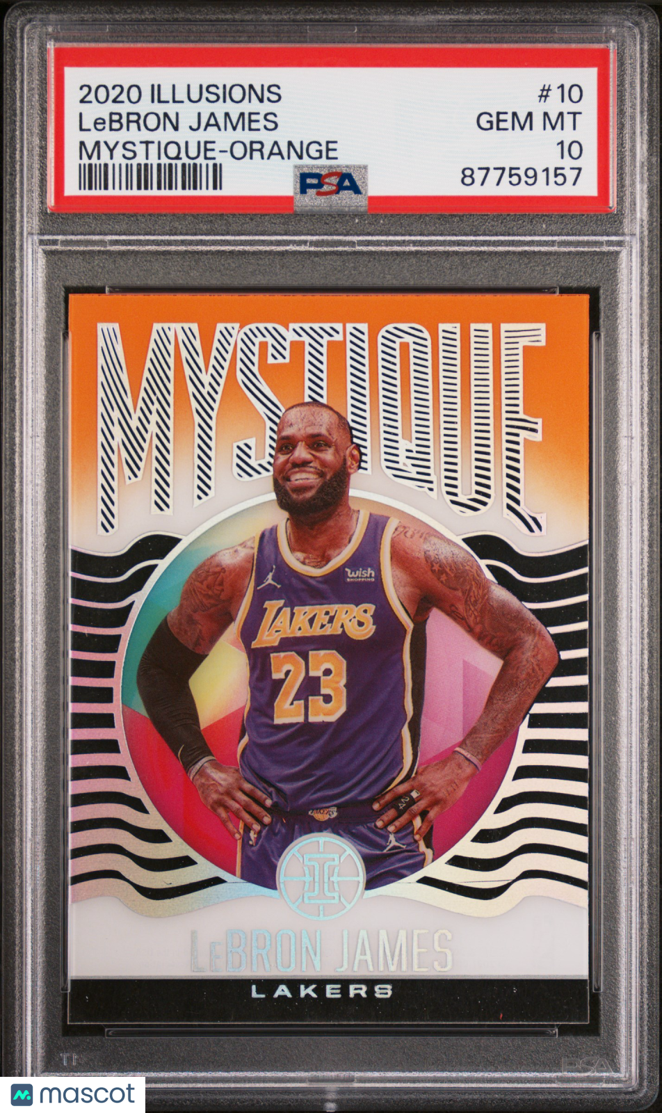 2020 Panini Illusions Mystique LeBron James #10 Orange PSA 10