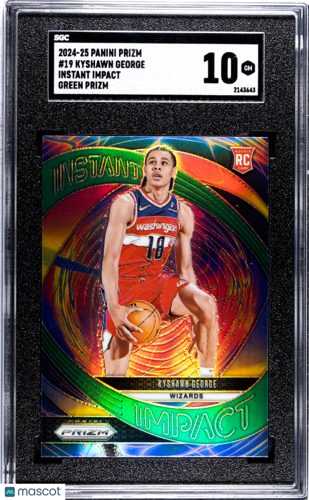 2024 Panini Prizm Kyshawn George #19 Instant Impact Green SGC 10