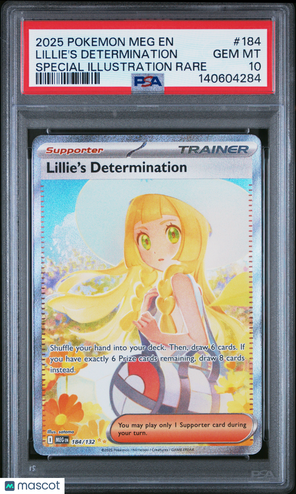 2025 Pokemon Mega Evolution Lillie's Determination PSA 10 #184/132