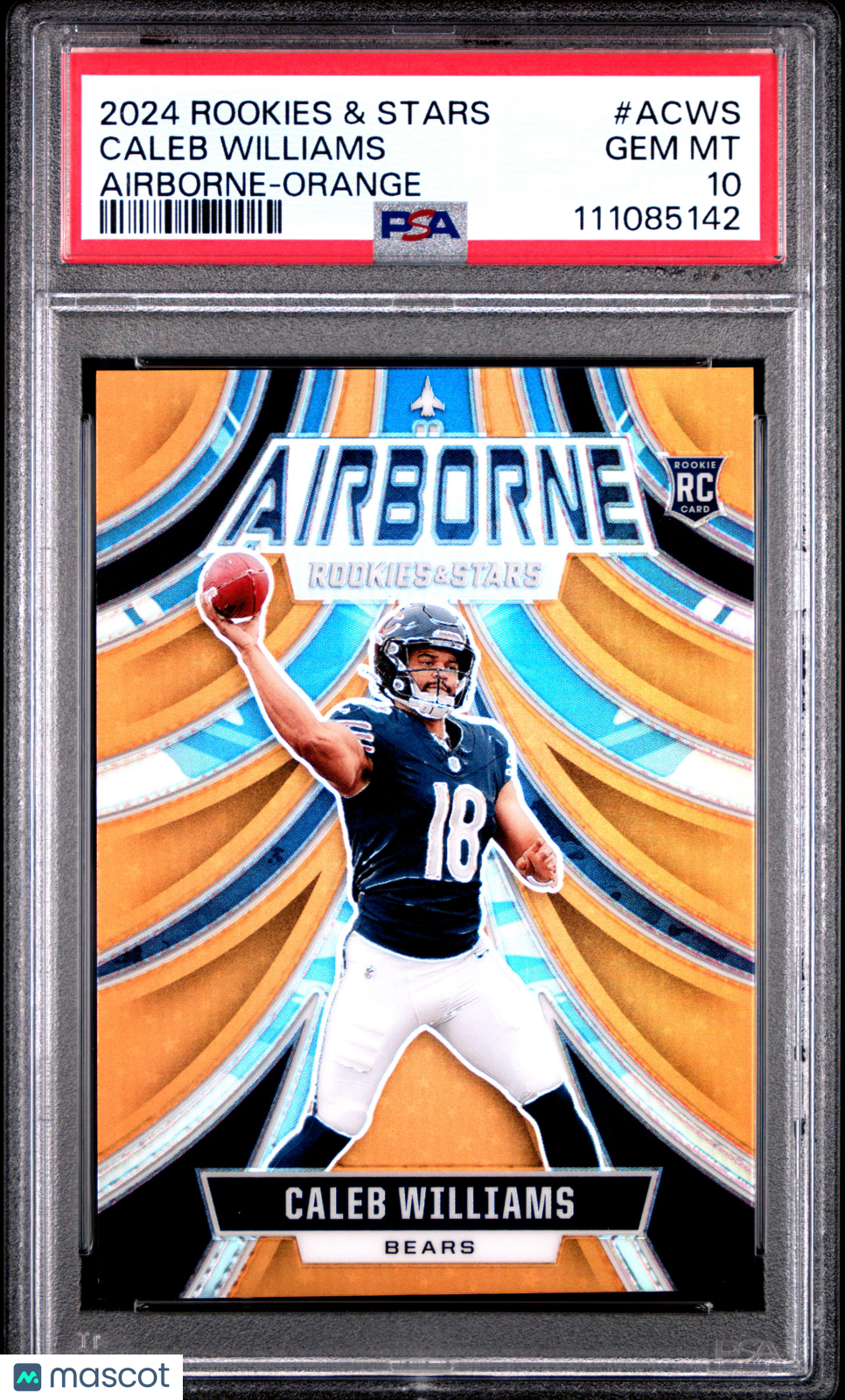 2024 Panini Rookies & Stars Airborne Caleb Williams #ACWS Orange 03/25 PSA 10