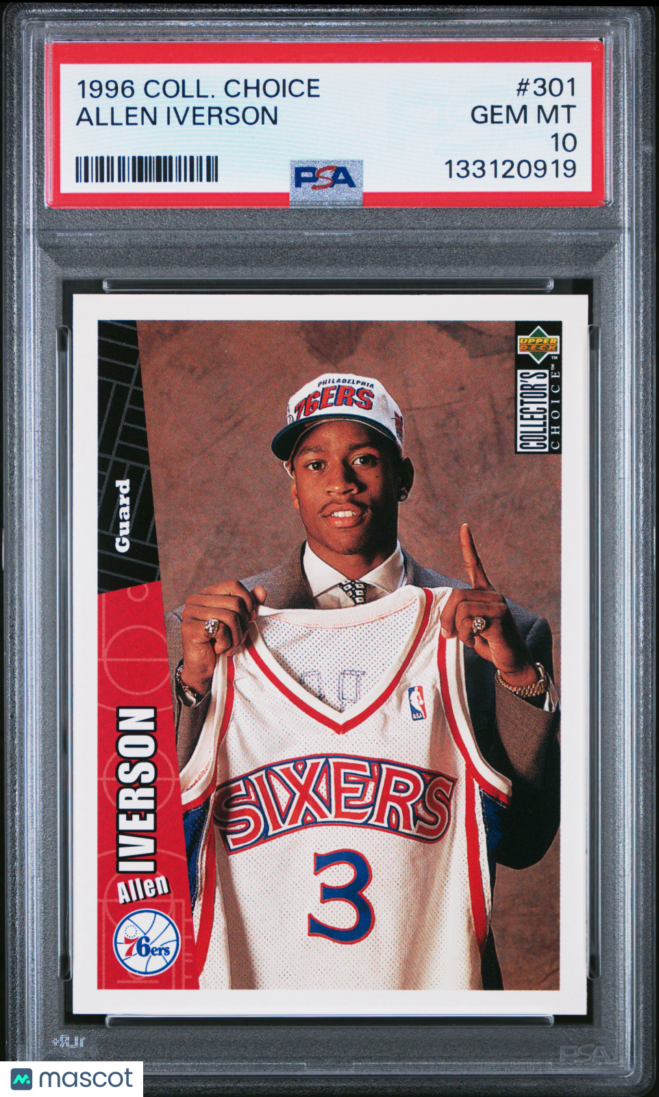 1996 Collector's Choice Allen Iverson #301 PSA 10