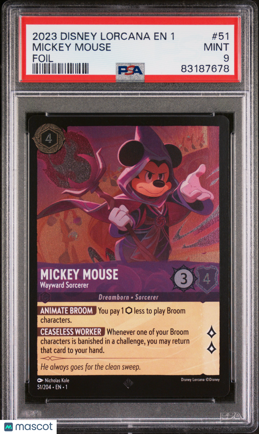 2023 Disney Lorcana EN 1-The First Chapter Mickey Mouse #51 Foil PSA 9