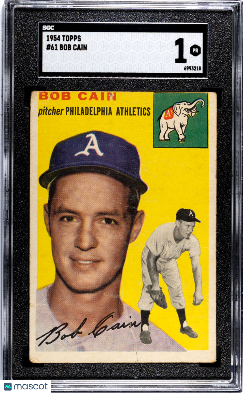 1954 Topps Bob Cain #61 SGC 1