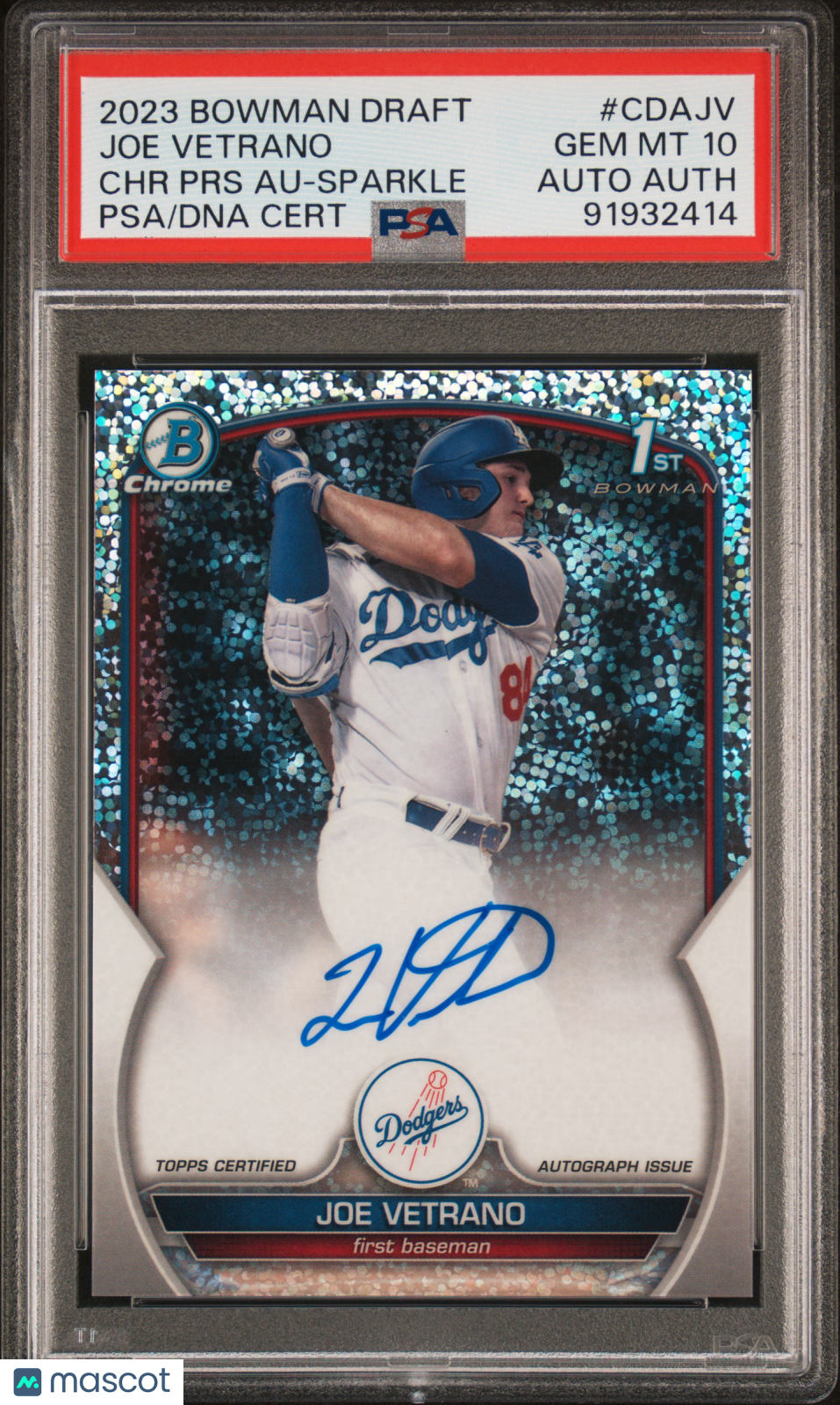 2023 Bowman Draft Chrome Prospect Auto Joe Vetrano #CDAJV 46/71 PSA 10 Auto A