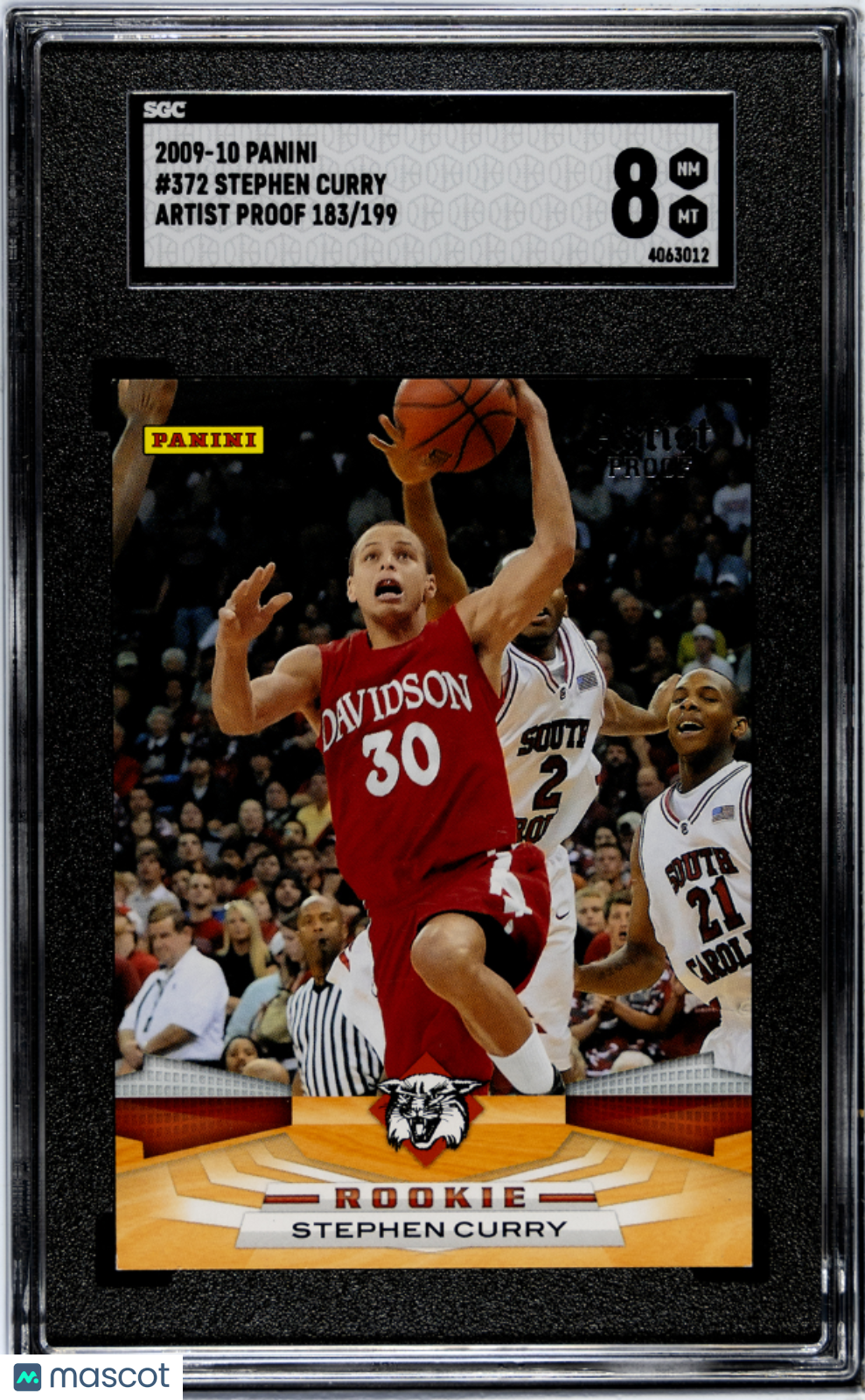 2009 Panini Stephen Curry #372 Artist Proof 183/199 SGC 8