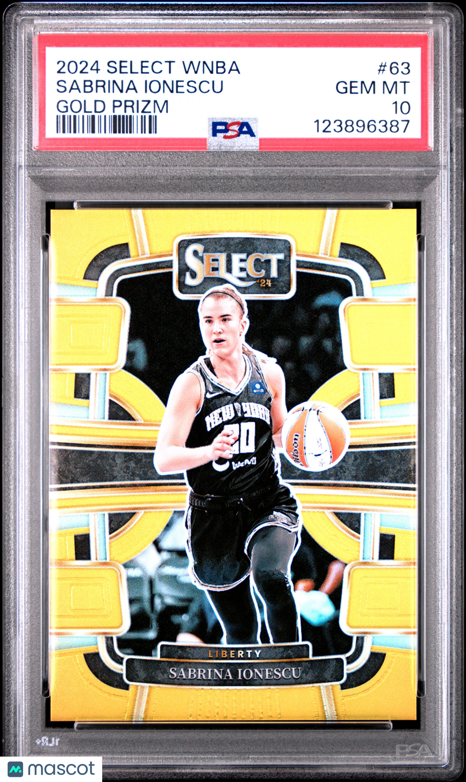 2024 Panini Select WNBA Sabrina Ionescu #63 Gold Prizm 08/10 PSA 10