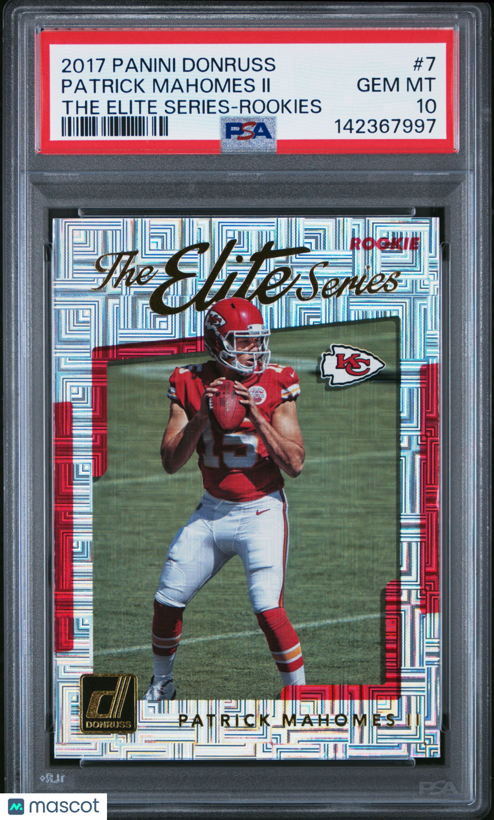 2017 Panini Donruss The Elite Series Rookie Patrick Mahomes II #7 PSA 10