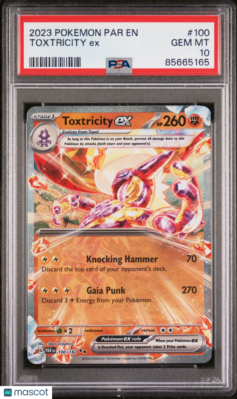 2023 Pokemon Par EN-Paradox Rift Toxtricity ex PSA 10 #100