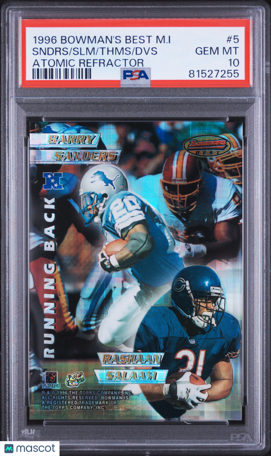 1996 Bowman's Best Mirror Image Sanders/Salaam/Thomas/Davis Atomic PSA 10 pop 6