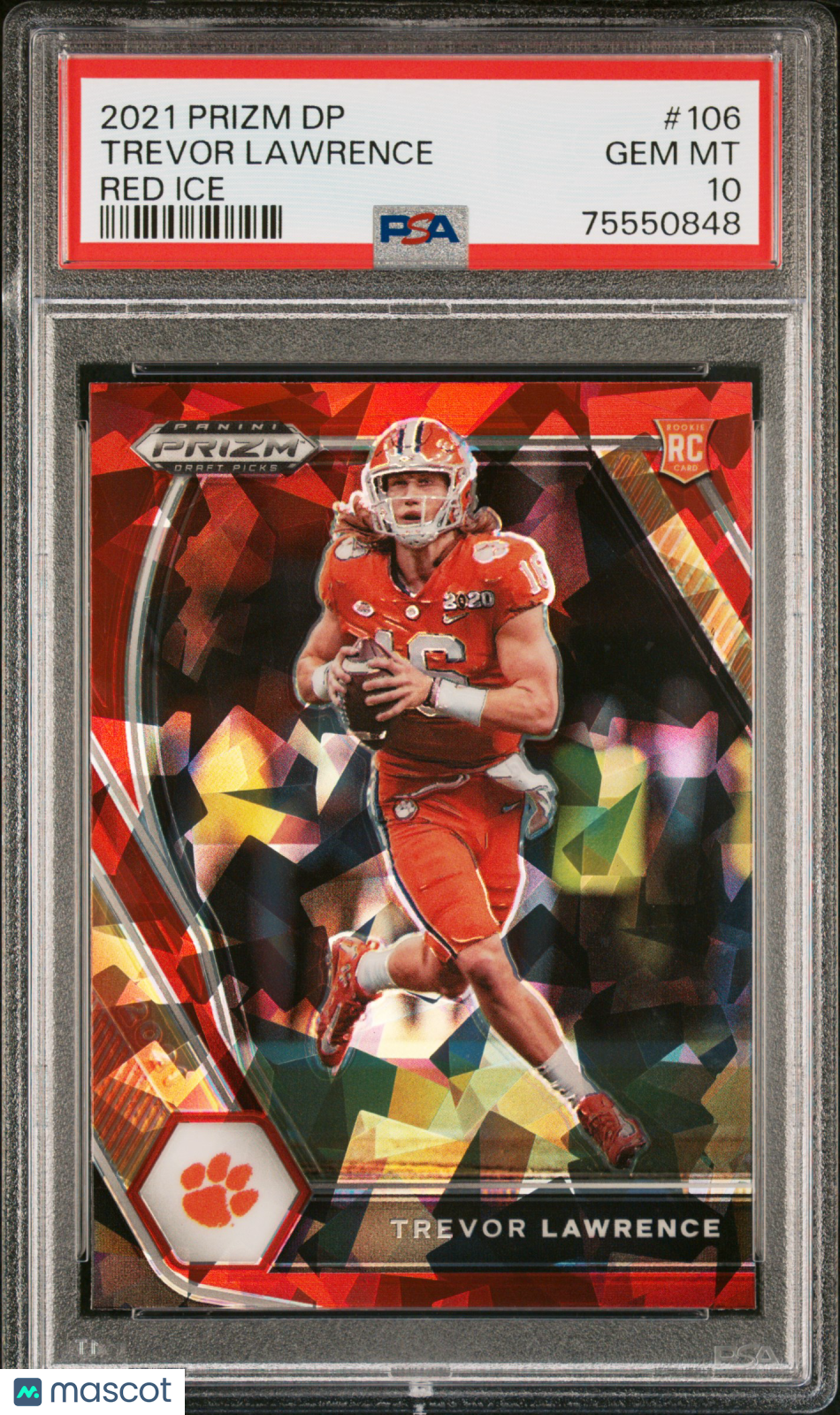 2021 Panini Prizm Draft Picks Trevor Lawrence #106 Red Ice PSA 10