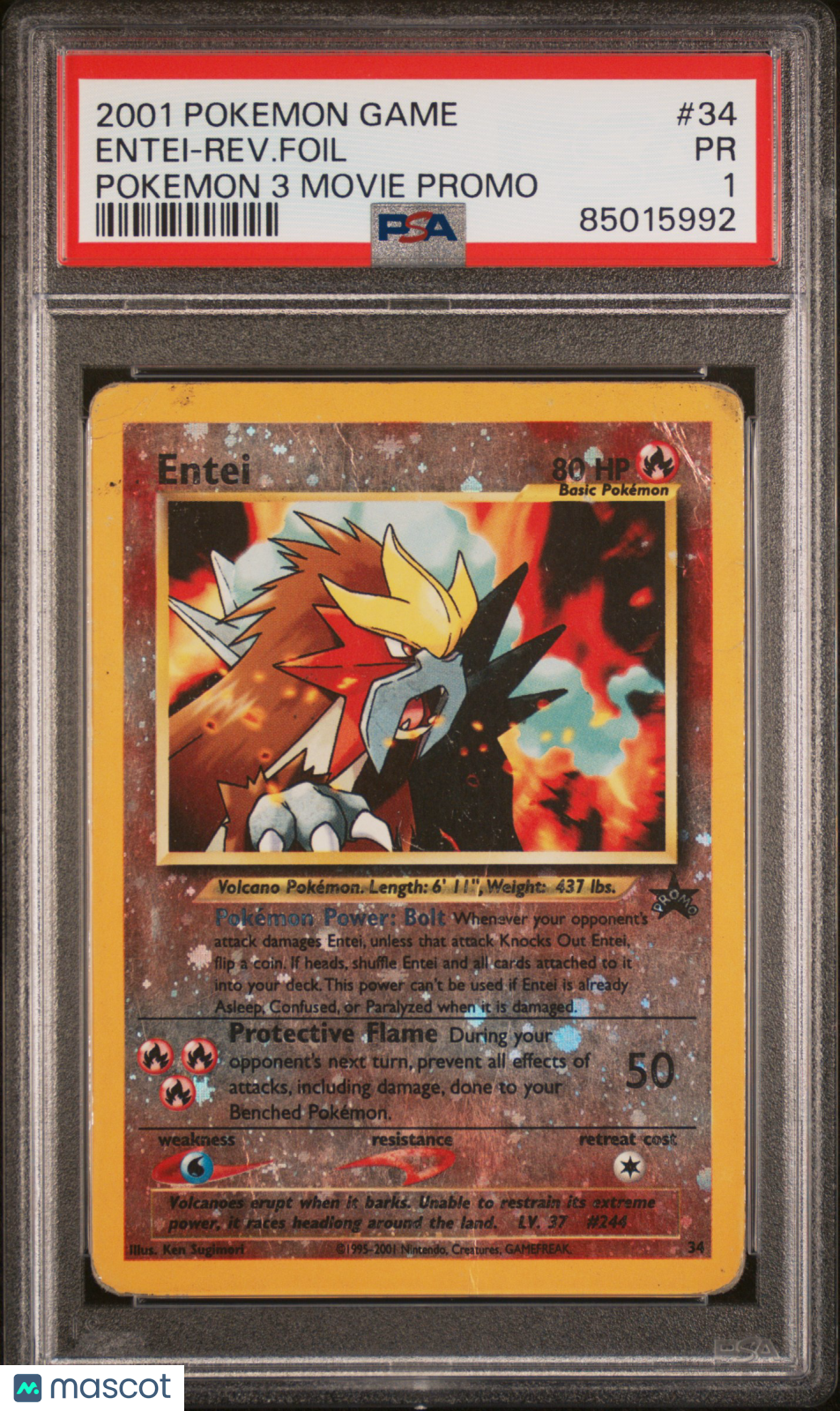 2001 Pokemon Game Movie Entei Pokemon 3 Movie Promo PSA 1 #34