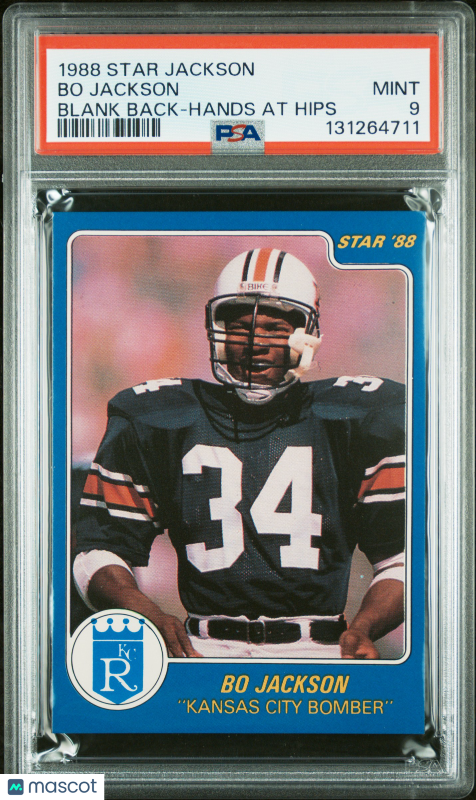 1988 Star Bo Jackson Bo Jackson Blank Back Hands At Hips PSA 9