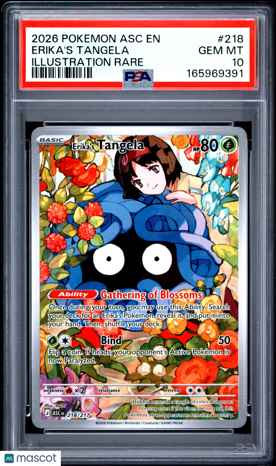 2026 Pokemon Ascended Heroes Erika's Tangela Illustration Rare PSA 10 #218/217