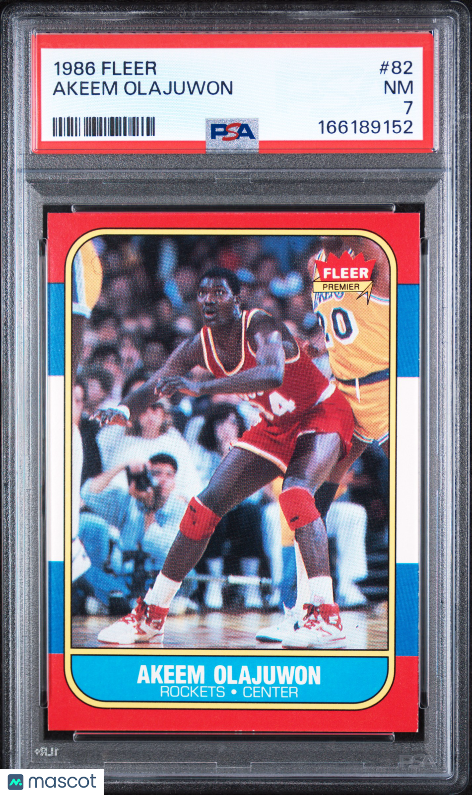 1986 Fleer Akeem Olajuwon #82 PSA 7