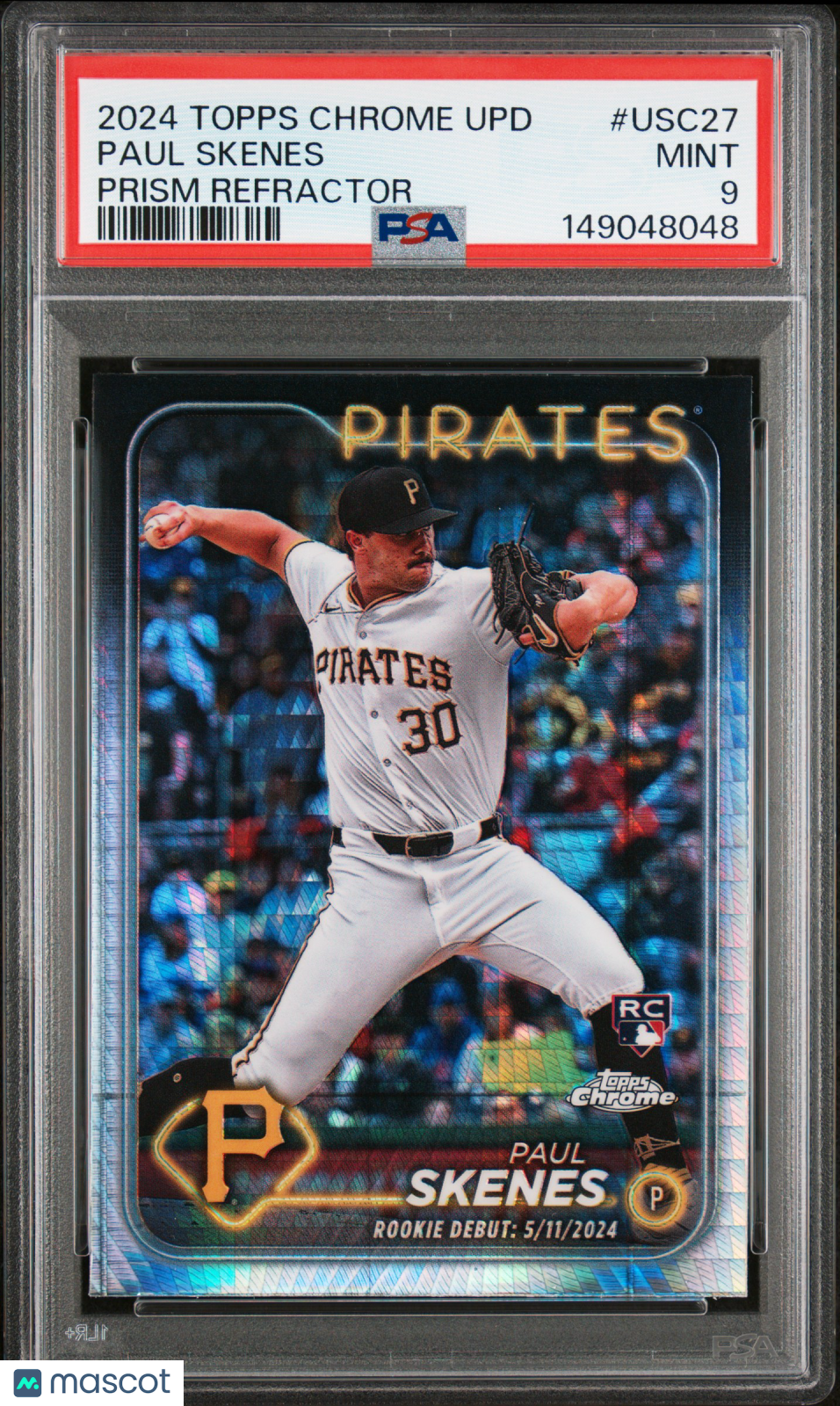 2024 Topps Chrome Update Paul Skenes #USC27 Prism Refractor PSA 9