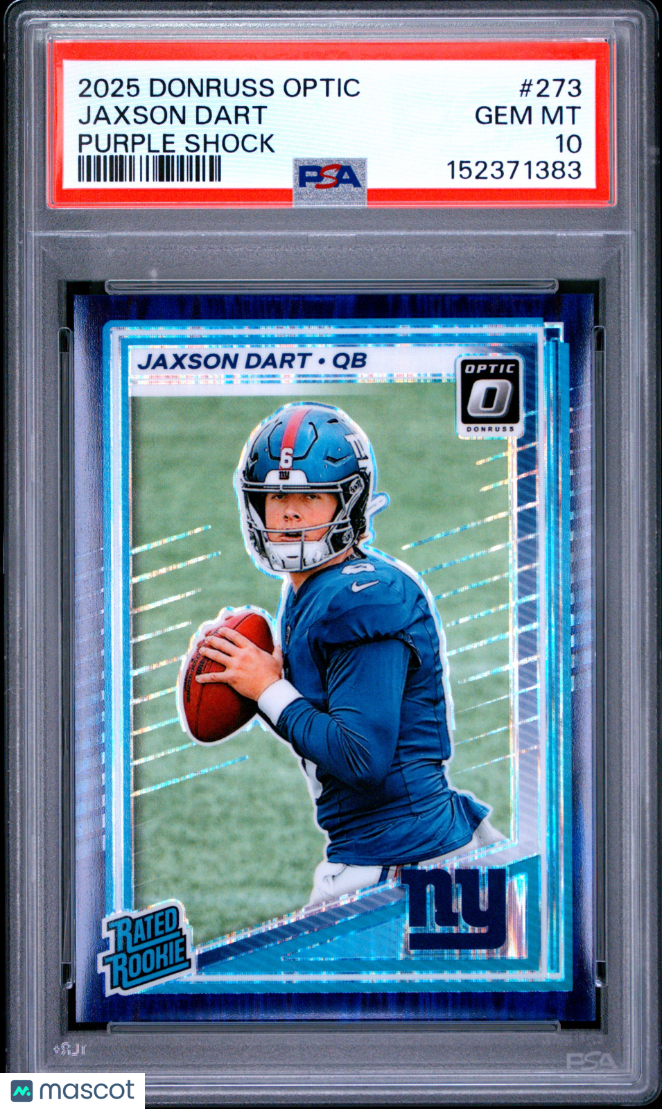 2025 Donruss Optic Rated Rookie Jaxson Dart #273 Purple Shock PSA 10