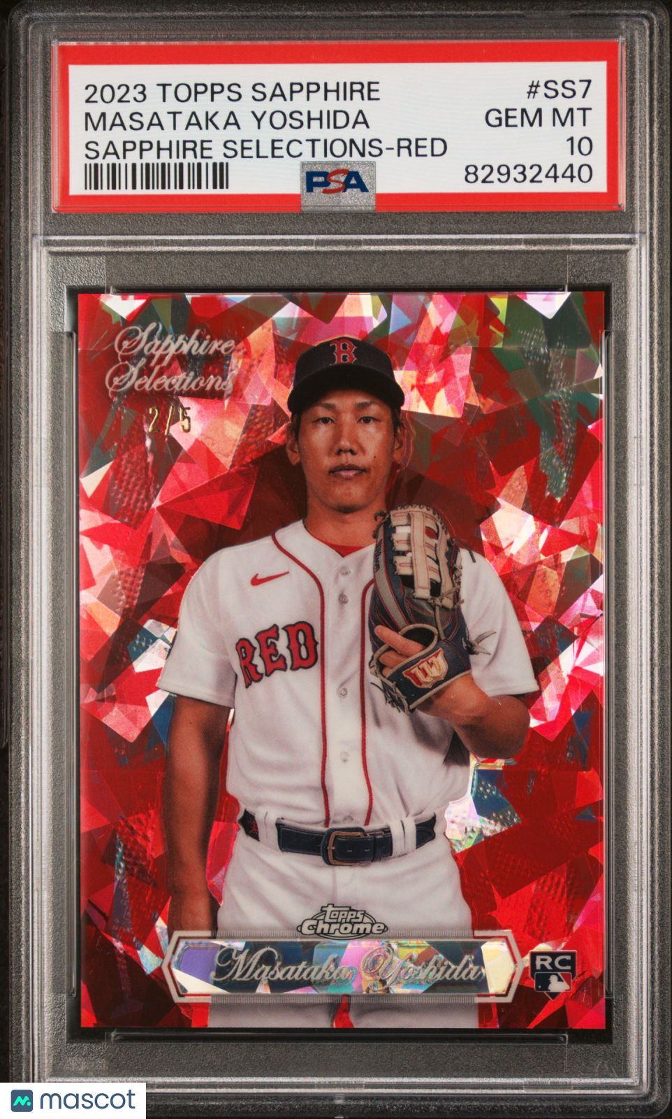 2023 Topps Chrome Sapphire Sapphire Selections Masataka Yoshida Red 2/5 PSA 10