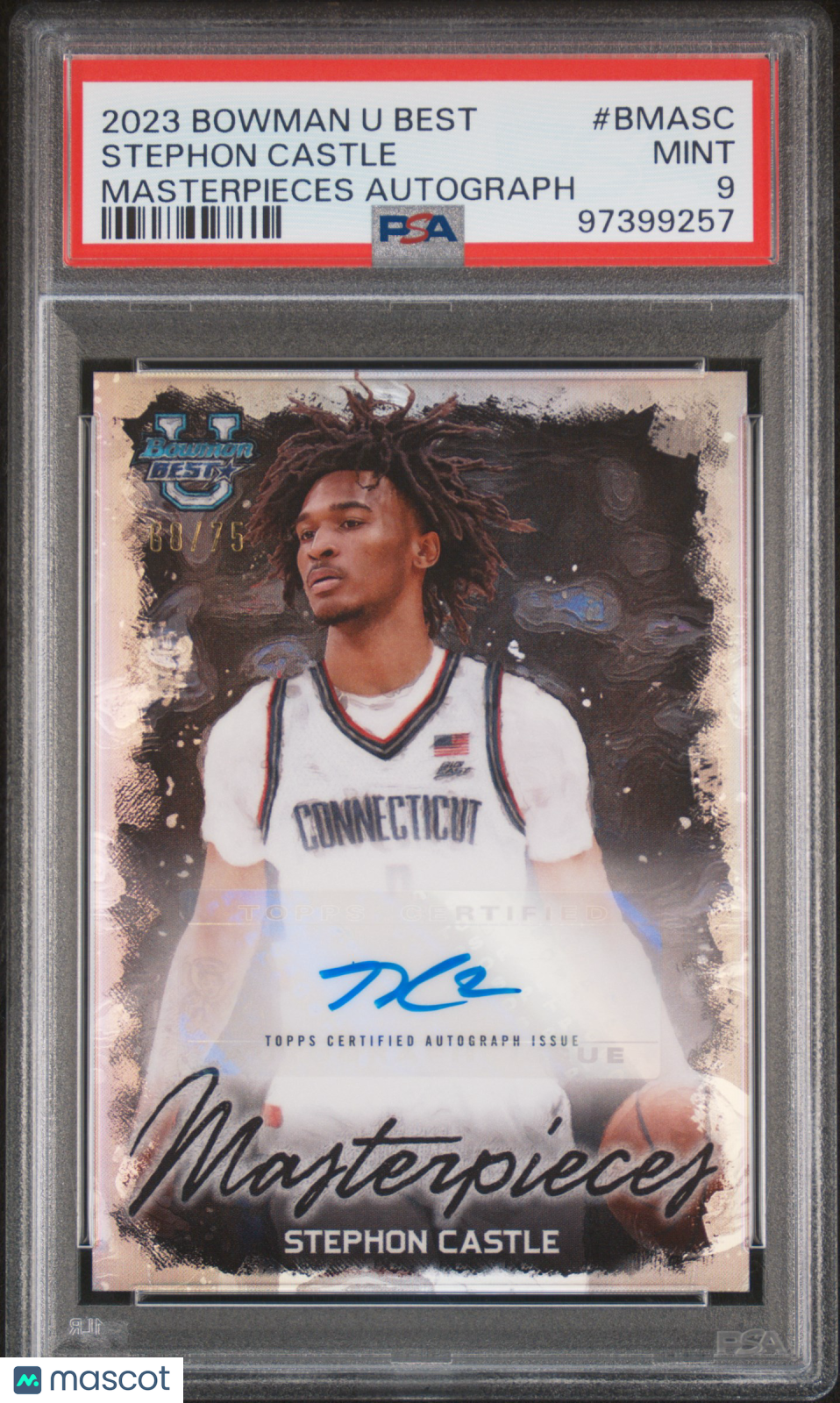 2023 Bowman U. Best Masterpieces Autographs Stephon Castle #BMASC 68/75 PSA 9