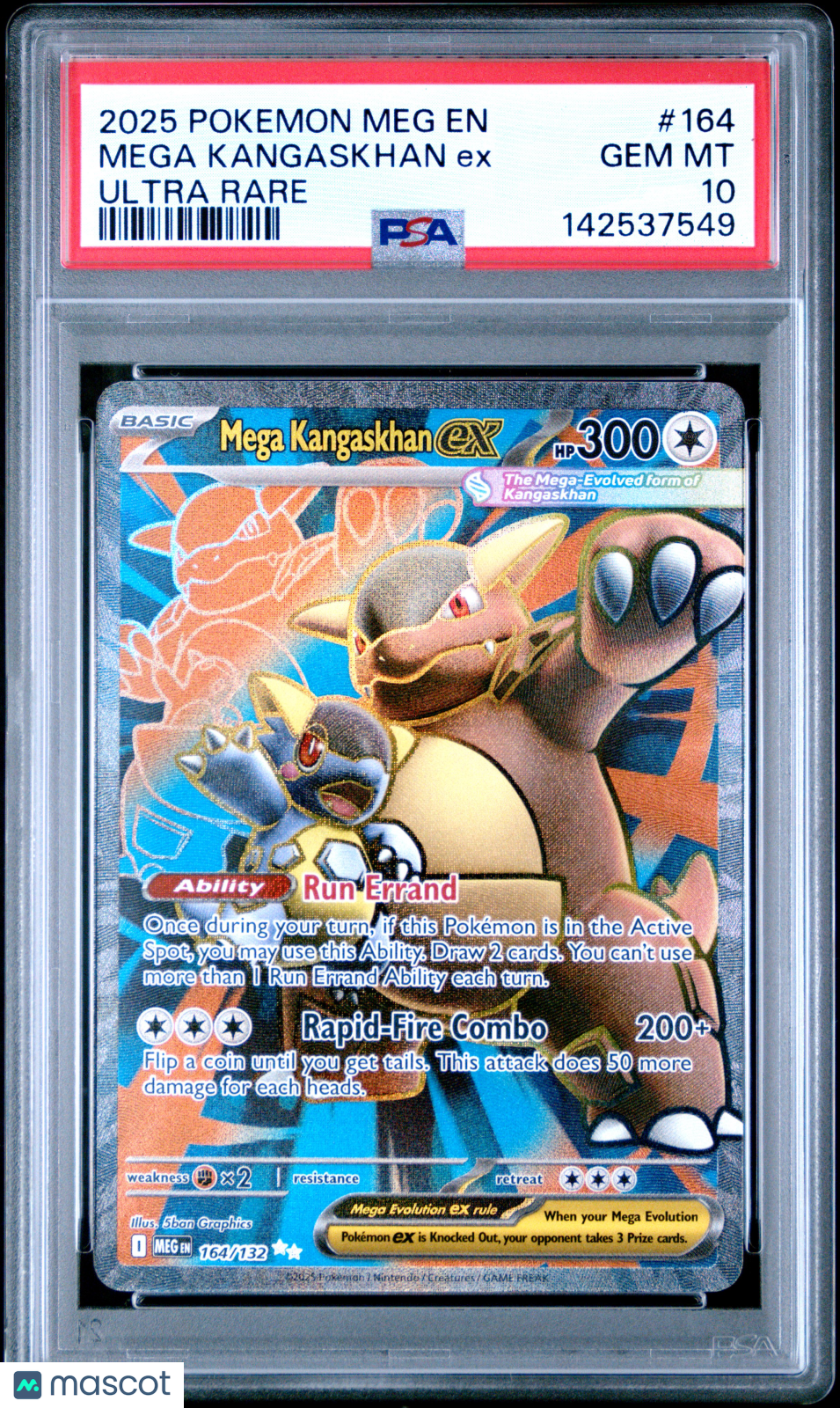 2025 Pokemon Meg EN-Mega Evolution Mega Kangaskhan ex Ultra Rare PSA 10 #164