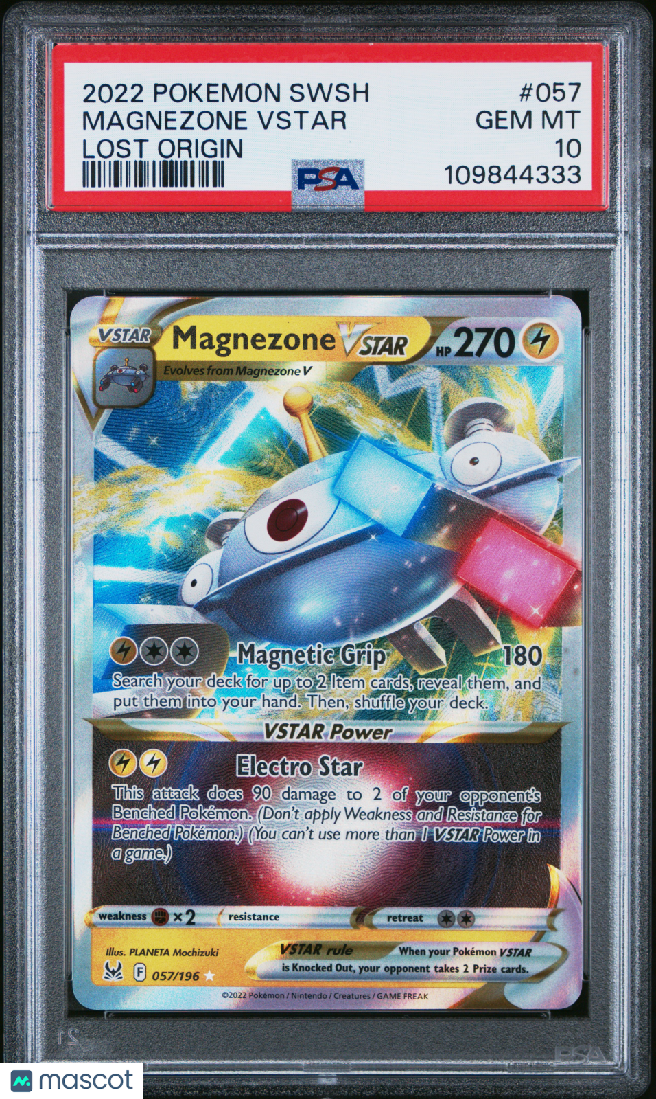 2022 Pokemon Sword & Shield Lost Origin Magnezone VSTAR PSA 10 #057/196