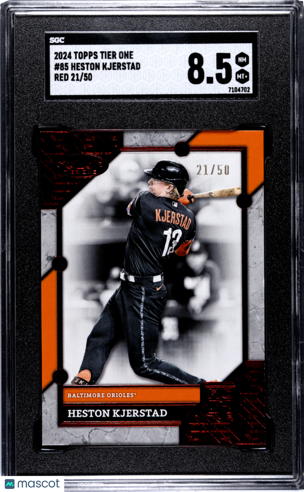 2024 Topps Tier One Heston Kjerstad #85 Red 21/50 SGC 8.5