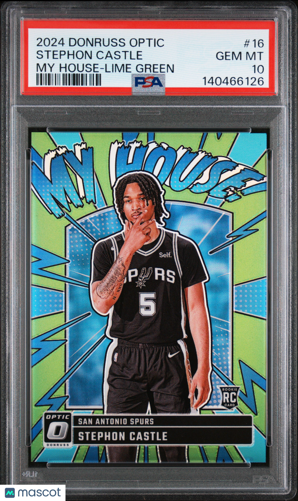 2024 Panini Donruss Optic My House Stephon Castle #16 Lime Green PSA 10