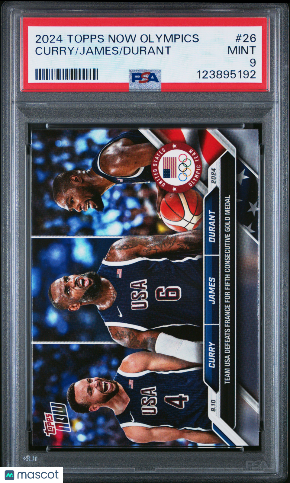 2024 Topps Now Olympic Games Durant Curry James #26 PSA 9