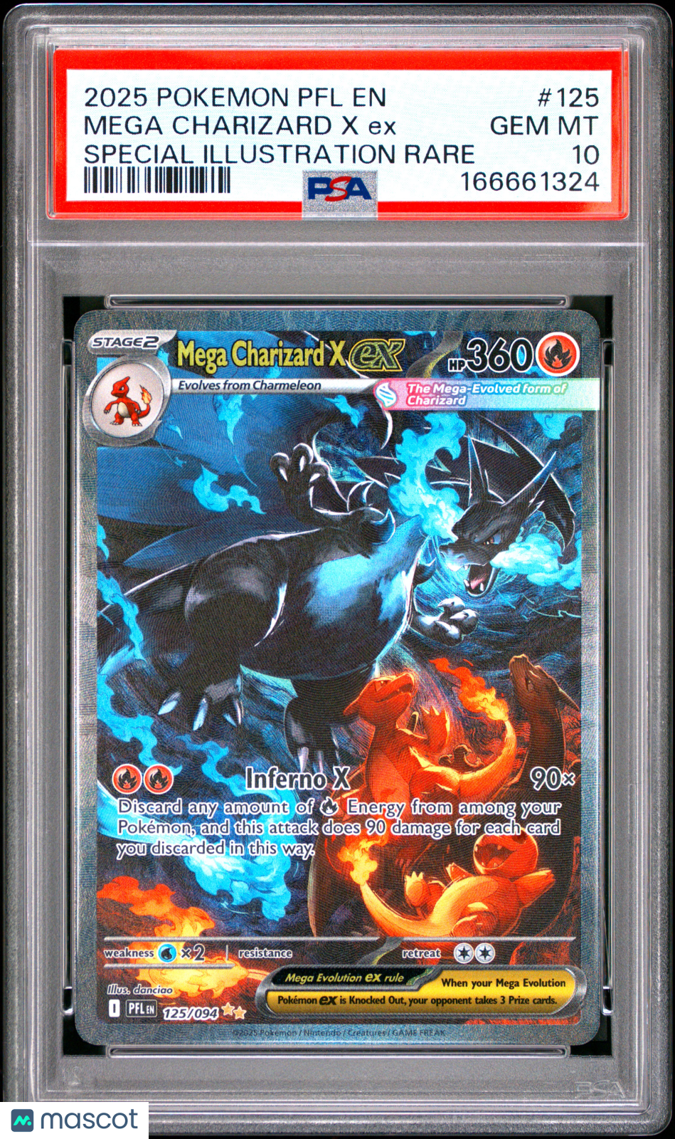 2025 Phantasmal Flames Mega Charizard X ex Special Illustration PSA 10 #125/094